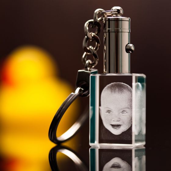 3D Photo Crystal Engraved Keychain