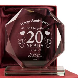 20th Wedding Anniversary Glass Gift