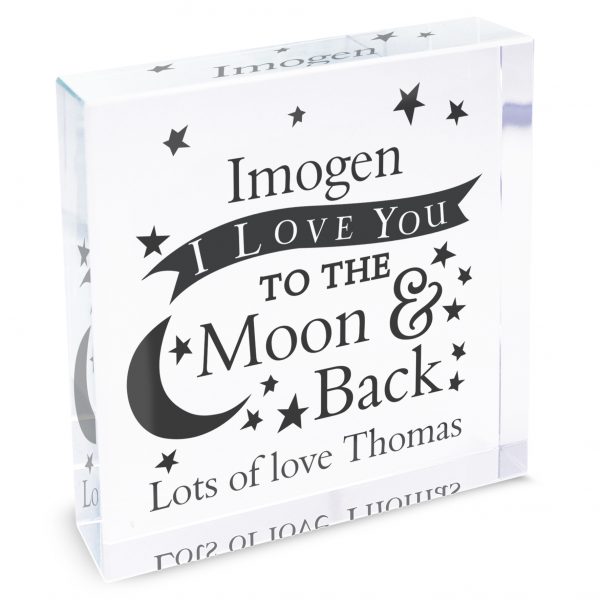 Personalised To The Moon & Back Crystal Token