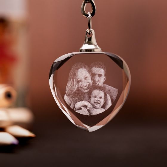 2D Photo Crystal Engraved Keychain