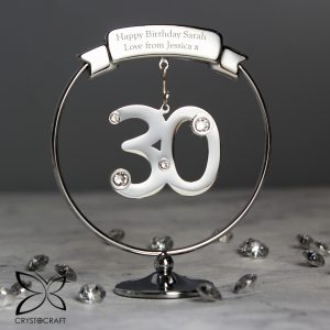 Personalised Crystocraft 30th Celebration Ornament