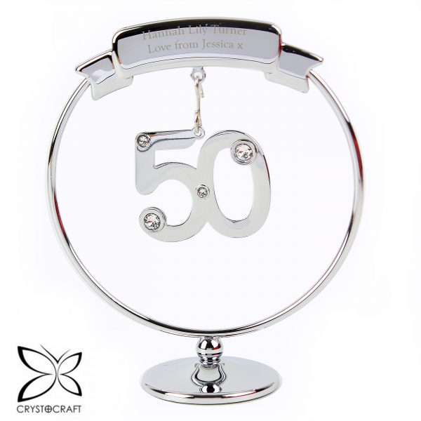 Personalised Crystocraft 50th Celebration Ornament