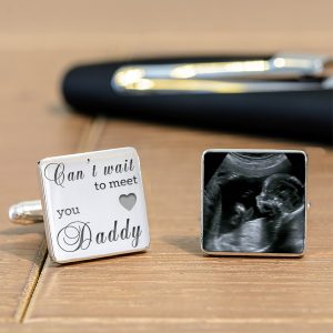 Cant Wait To Meet You Daddy Baby Scan Cufflinks