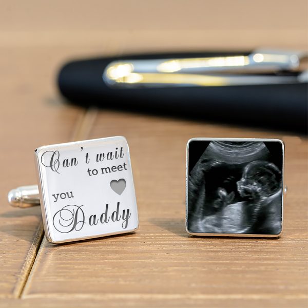 Cant Wait To Meet You Daddy Baby Scan Cufflinks