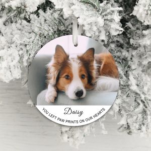 Paw Prints on our Hearts Pet Photo Decoration