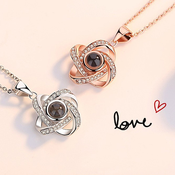 Love Knot Photo Projection necklace