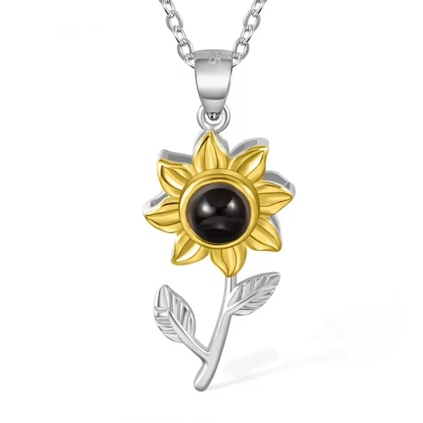 Sunflower Photo Prjection Necklace