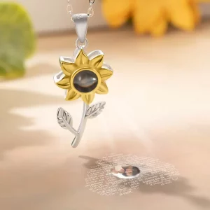 Sunflower Photo Prjection Necklace