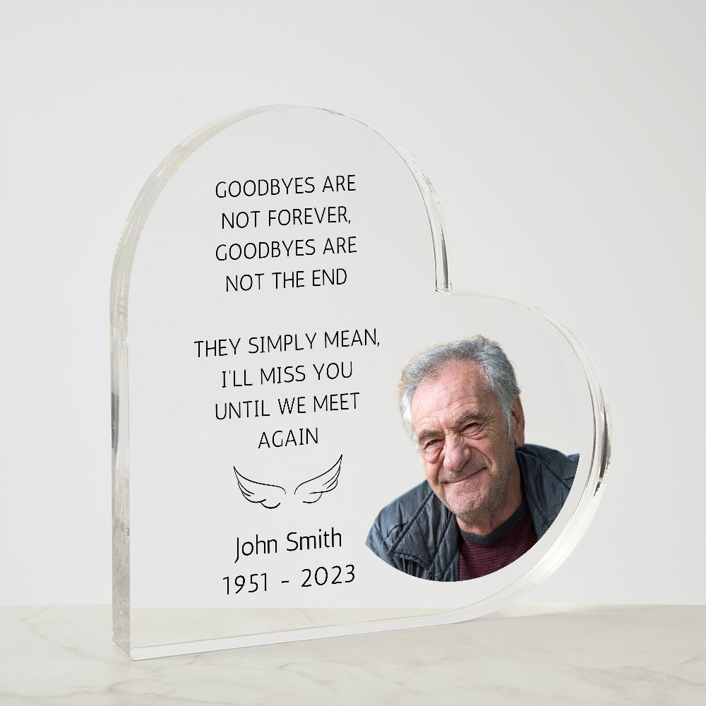 Personalised Freestanding Acrylic Memorial Plaque - Personalised 3D  Crystals, Glass Gifts, Photo Gifts